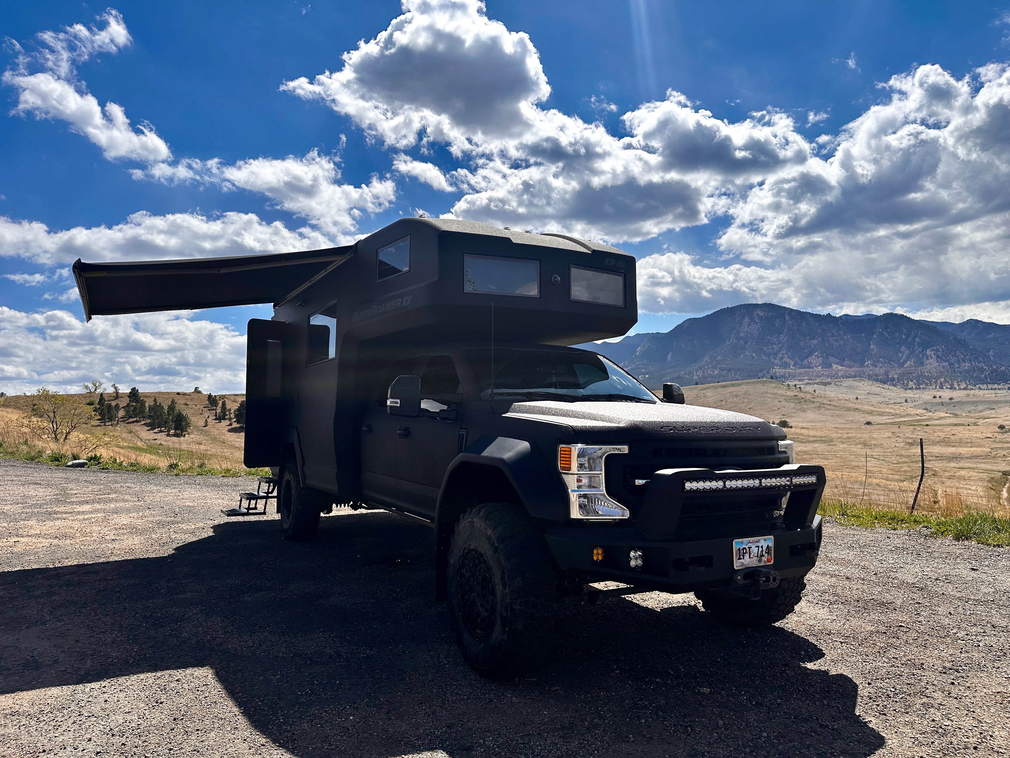 EarthRoamer set up at a remote campsite