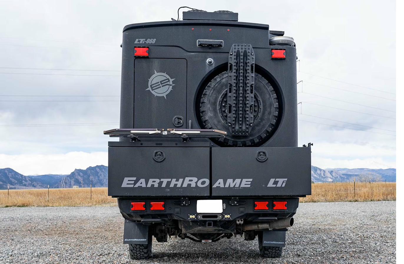 Rear view with spare tire and MaxTrax