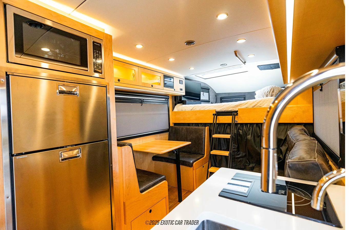 Interior galley kitchen and living area